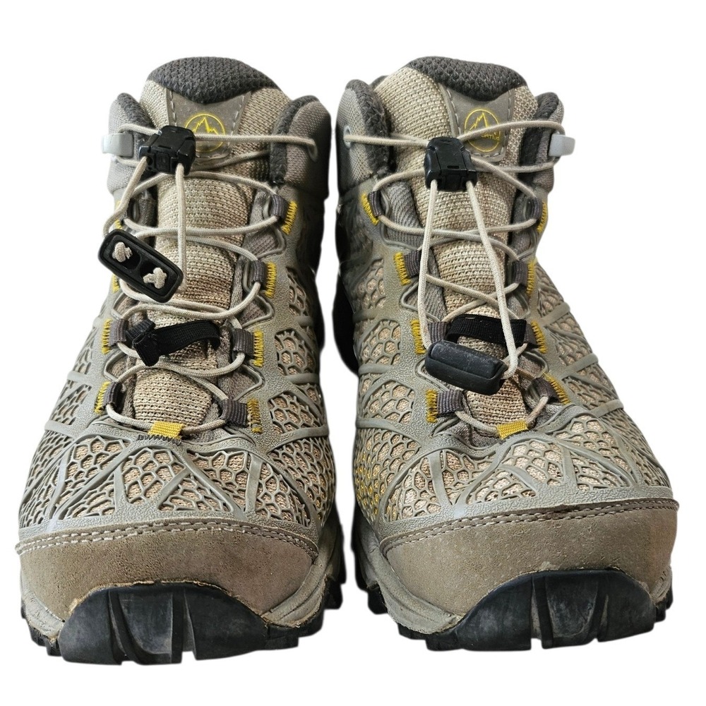 La Sportiva Synthesis Mid GTX Womens Hiking Trail Boots Gray Yellow Gore-Tex 7.5 - Picture 2 of 16